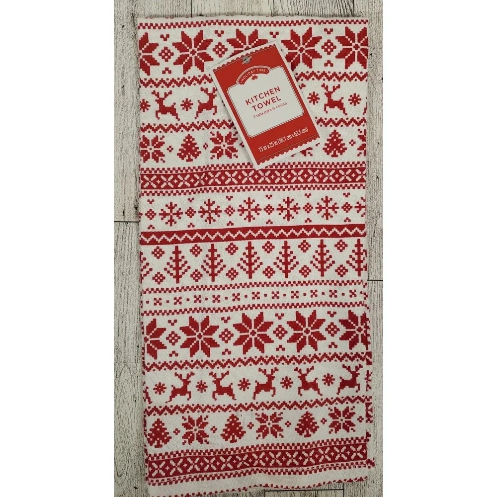 Kitchen Gift Set Silicone Mat Spatula Fair Isle Towel & Pastry Blender Christmas